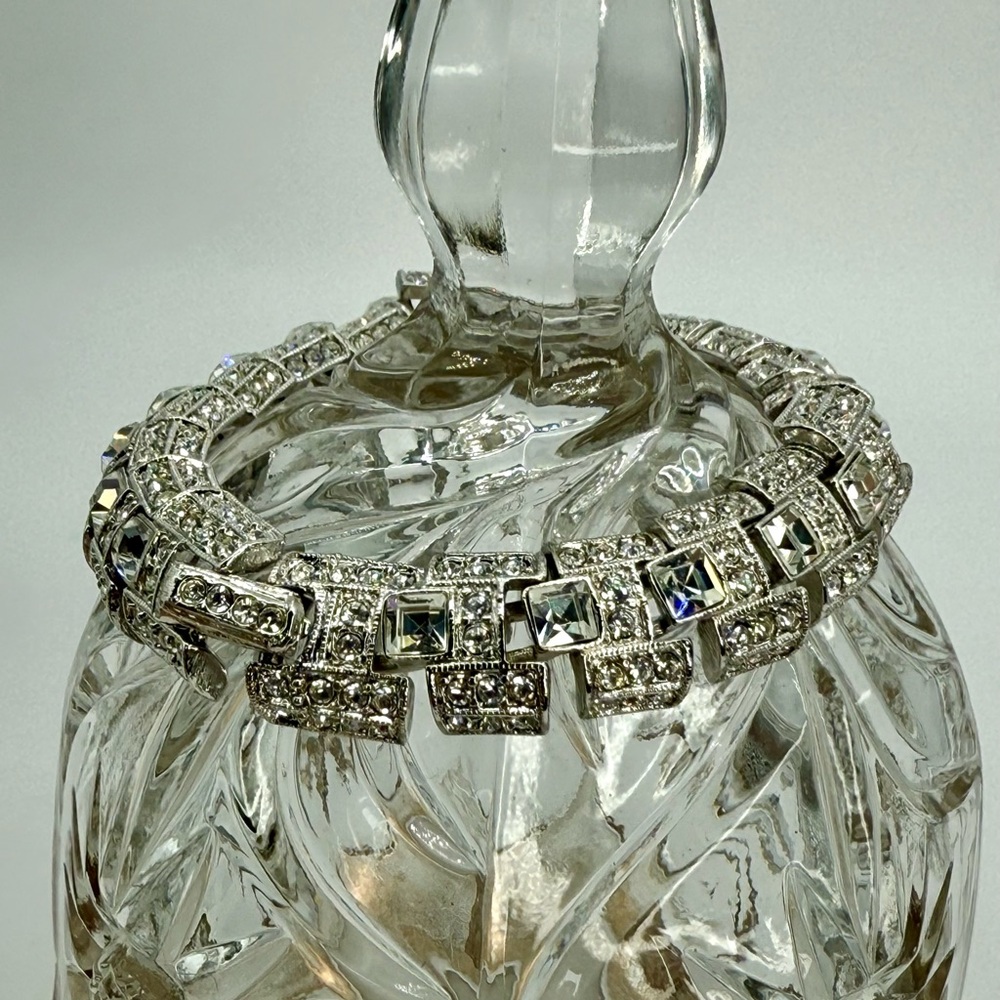 Vintage Joan Rivers Rhinestone Link Bracelet – Art Deco Style, 6.5” - Picture 13 of 17